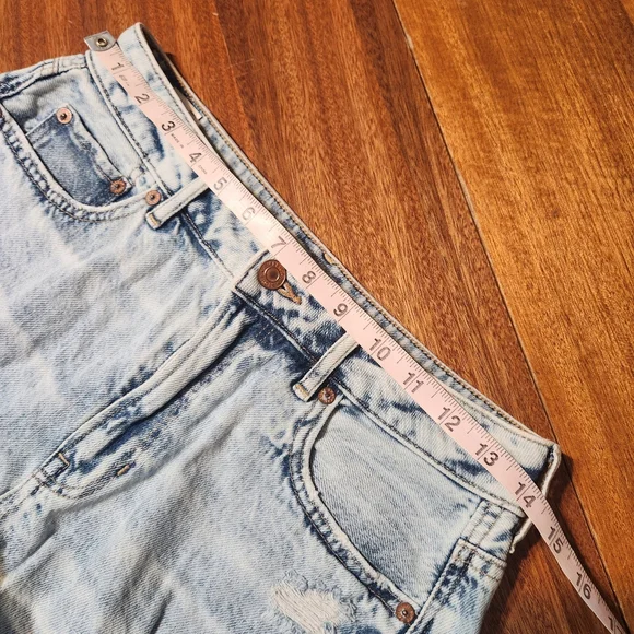 American Eagle Distressed Light Blue Denim Shorts Teen  Sz 4 - Picture 10 of 13